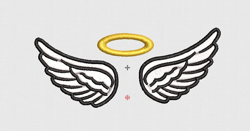 Wing Embroidery Design