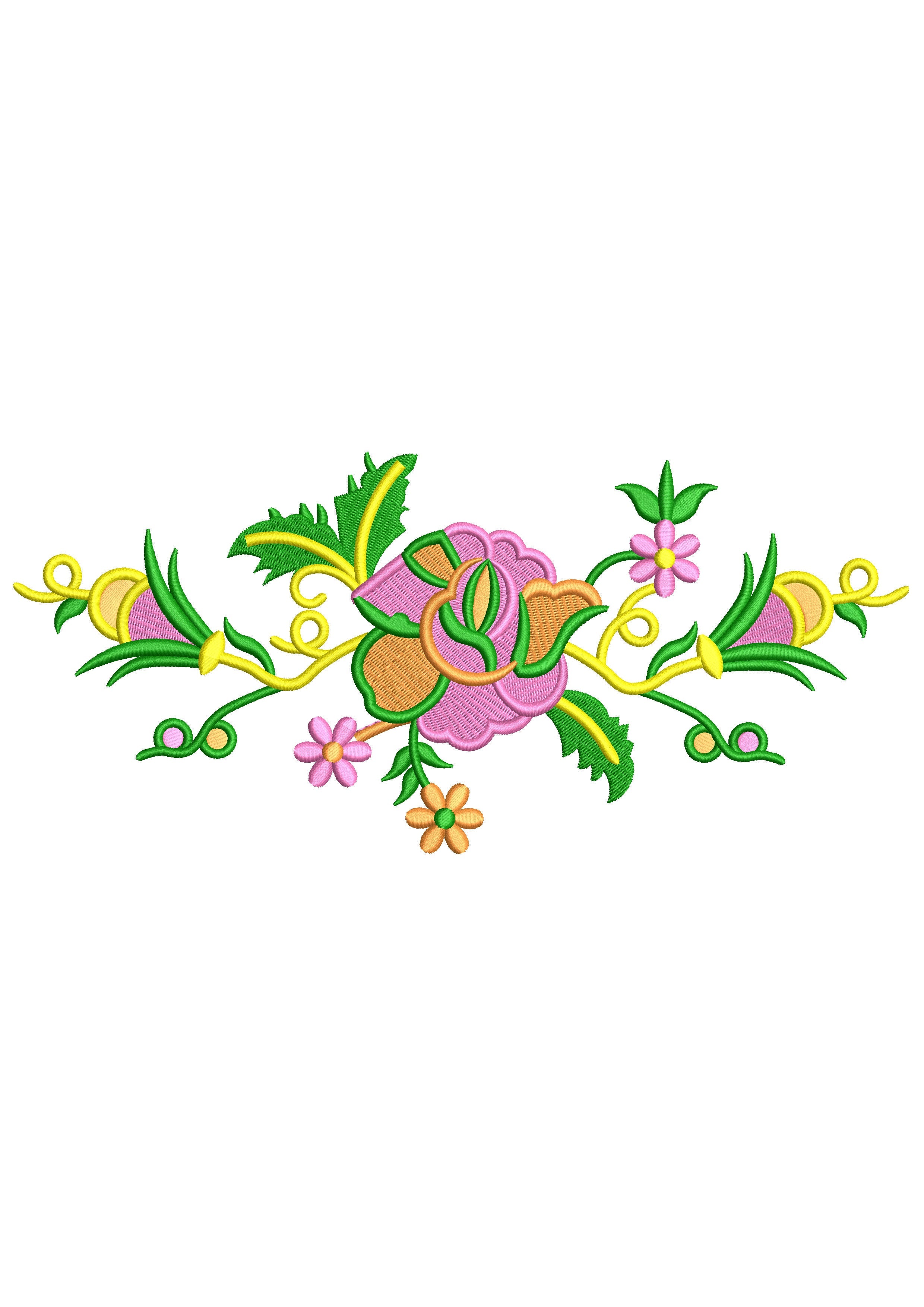 Towel Flower Embroidery Design