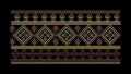 Geometric Diamond Lattice and Floral Panel Embroidery Design