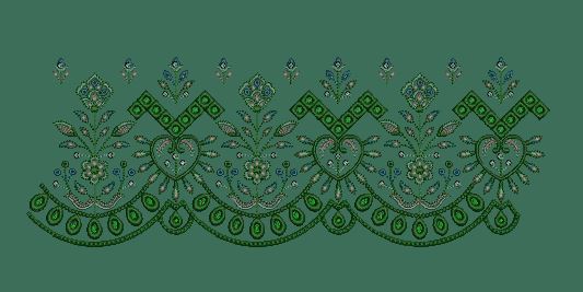 Ornate Chevron Gable and Heart Festoon Embroidery Design