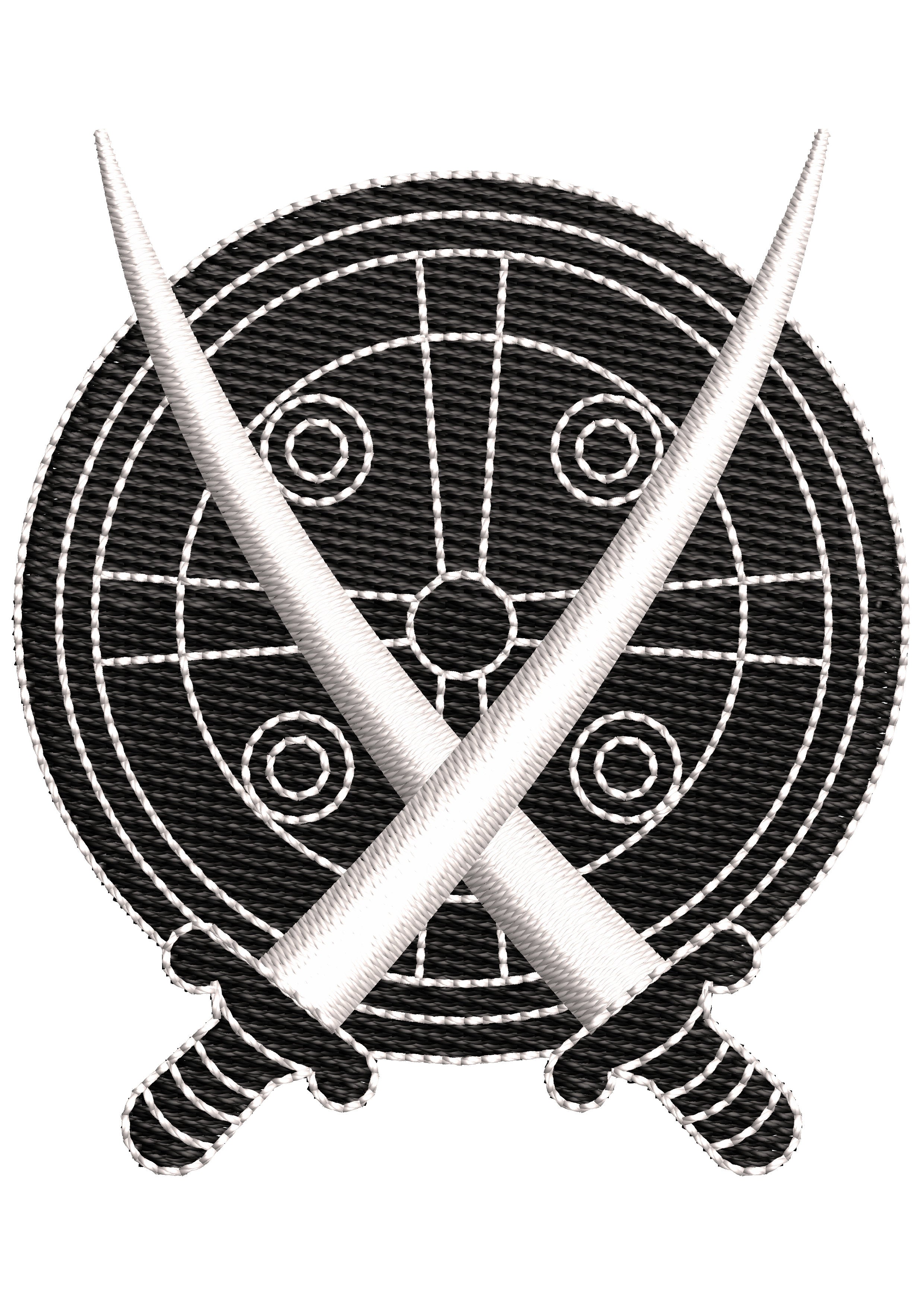Sword Set Embroidery Design