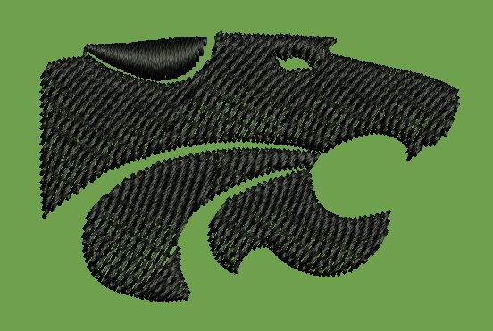 Stylized Feline Profile Embroidery Design
