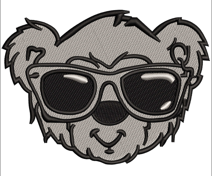 Bear Face Embroidery Design