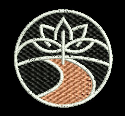 Lotus Path Embroidery Design