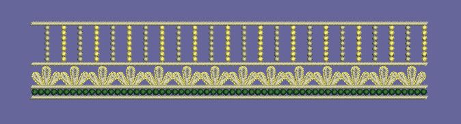 Floral Ornate Filigree Border Embroidery Design
