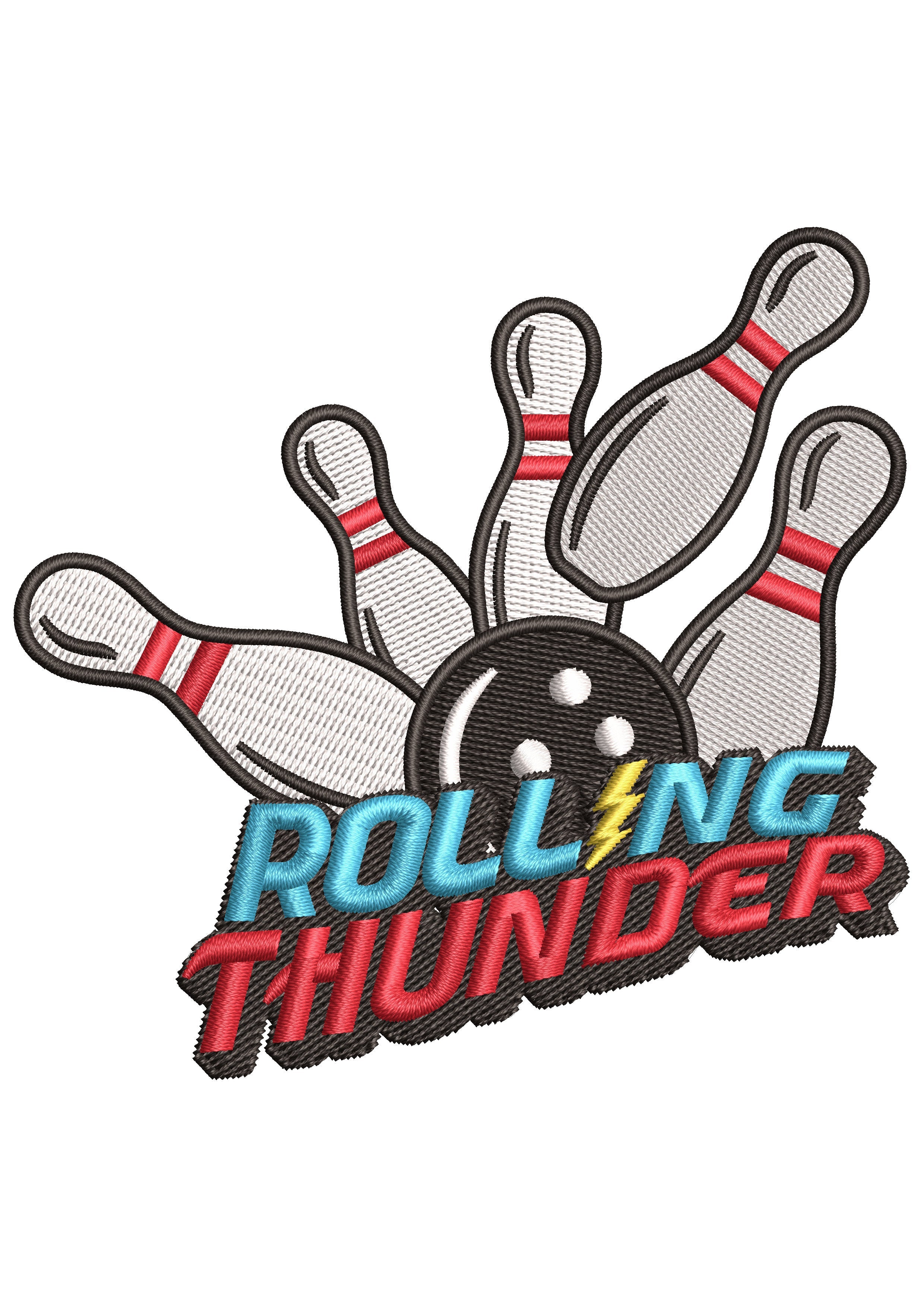 Rolling Thunder Embroidery Design