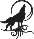 Wolf Embroidery Design