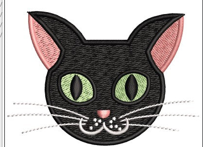 Cat Face Embroidery Design