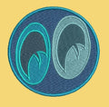Dual Eye Motif Embroidery Design