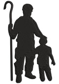 Man With Son Embroidery Design