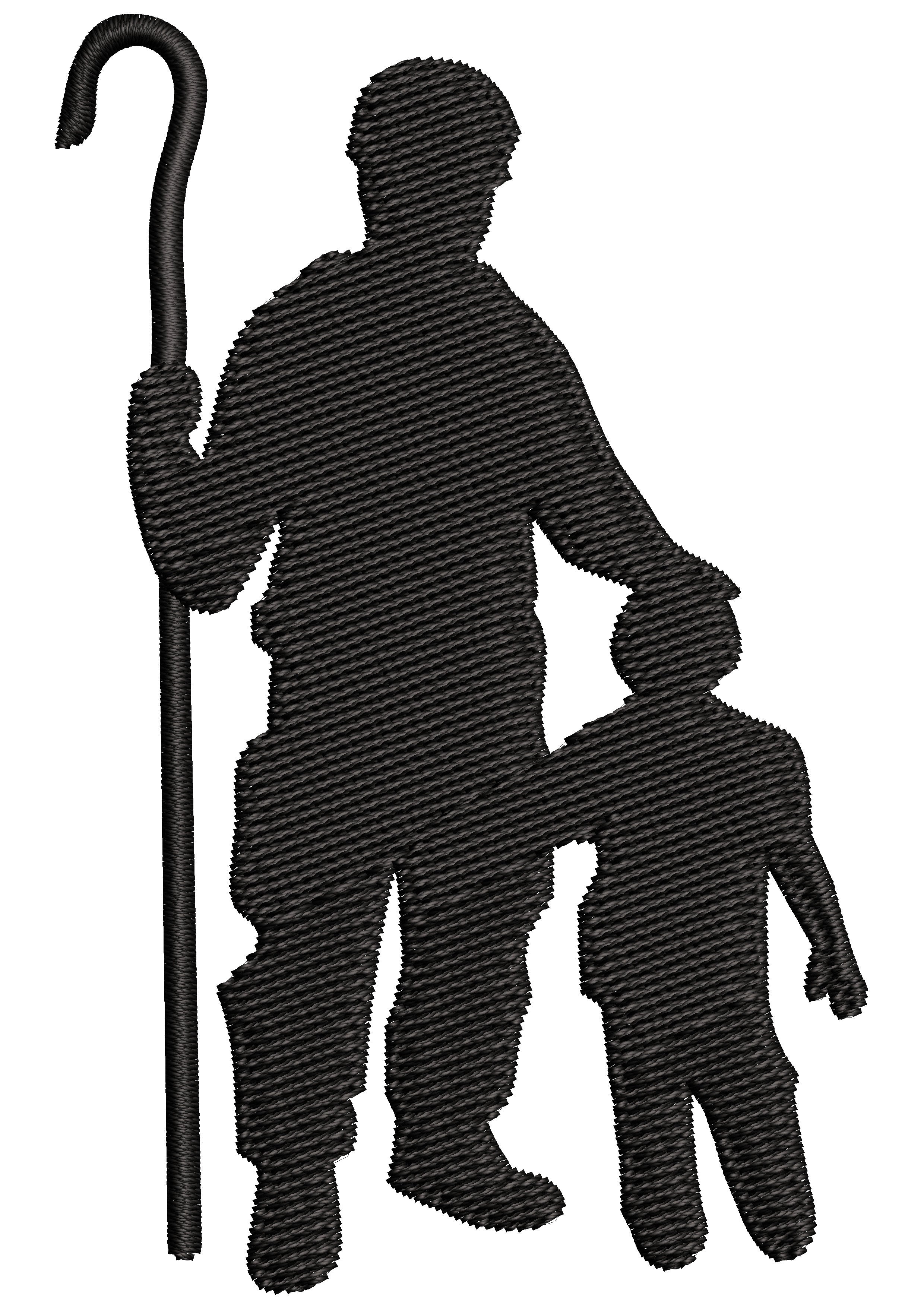 Man With Son Embroidery Design