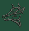 Abstract Cow Head Outline Embroidery Design