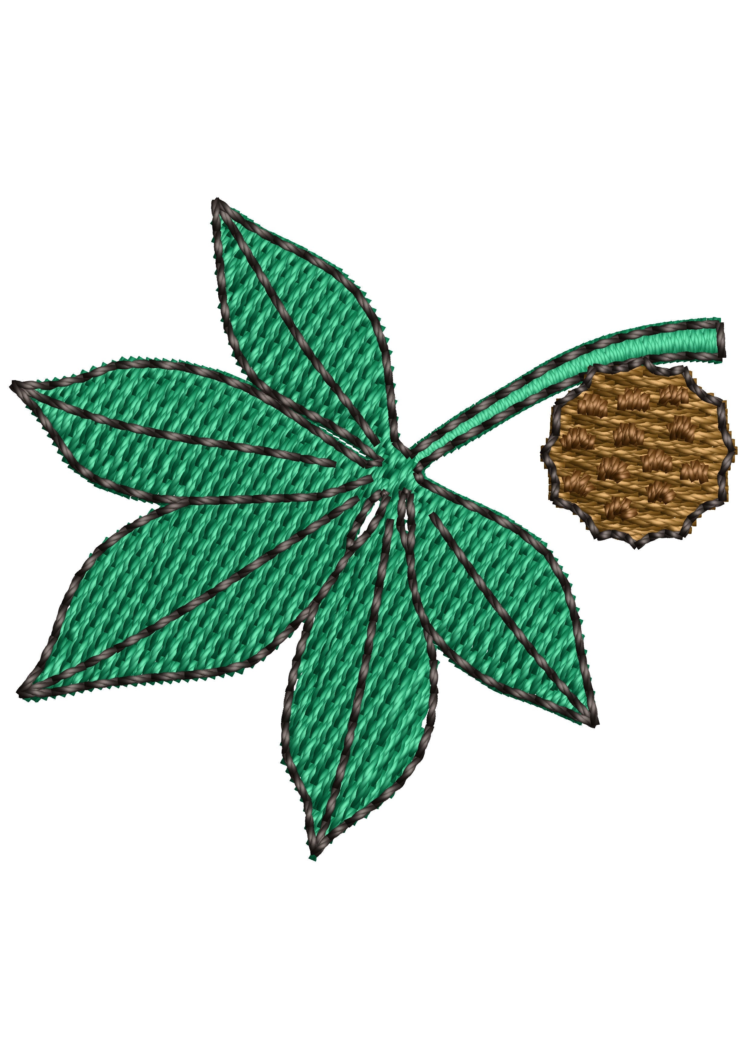 Maple Stone Embroidery Design