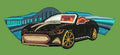 Convertible Car Graphic Embroidery Design