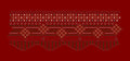Checkerboard Diamond Scallop Border Embroidery Design