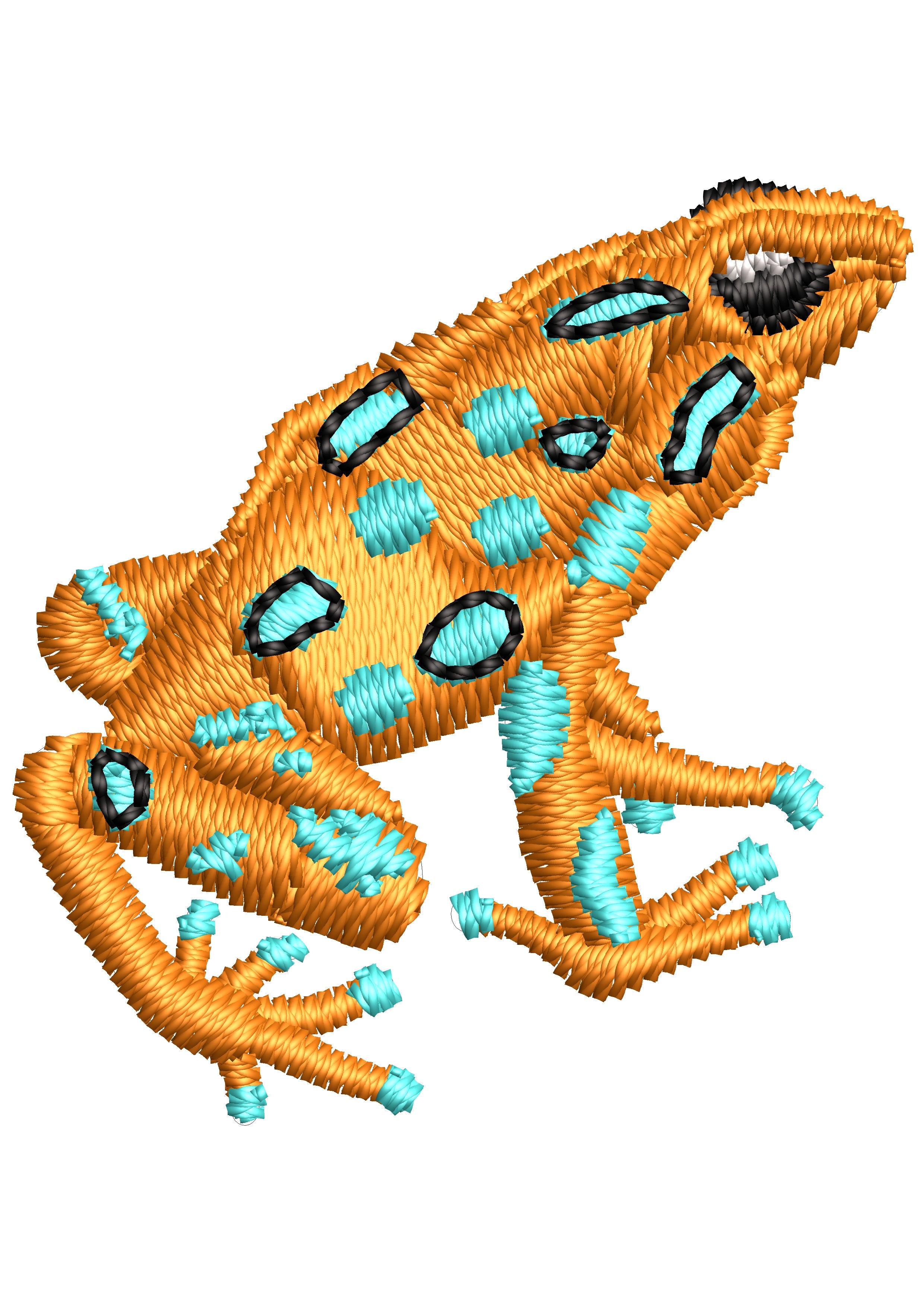 Chuta Frog Beauty Colour Embroidery Design