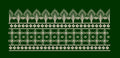 Floral Wheat Crown Forest Green & Pearl Embroidery Design
