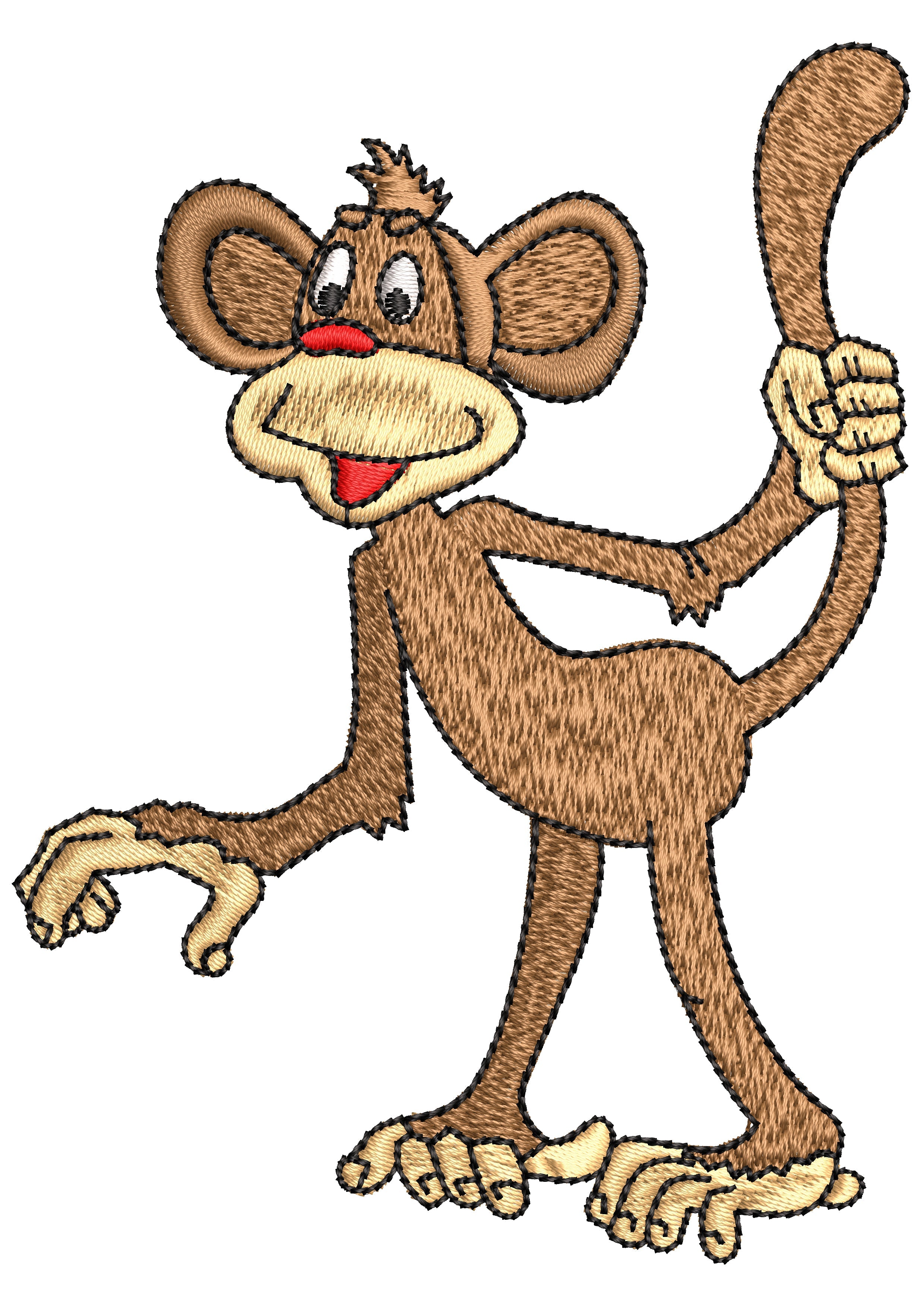 Monkey Embroidery Design