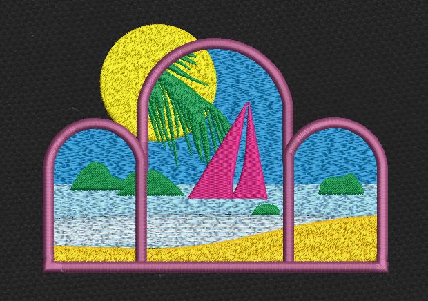 Sea View Embroidery Design