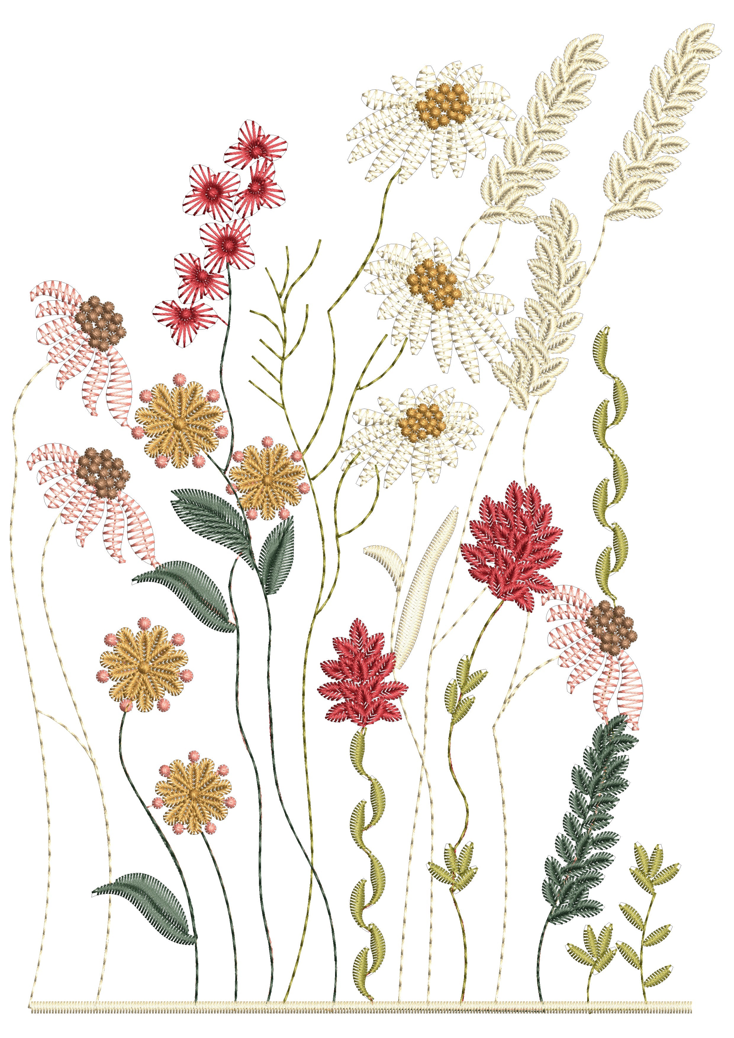 Flower Boshe Embroidery Design