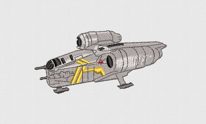 Spaceship Embroidery Design