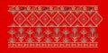 Geometric Diamond Trellis Floral Border Embroidery Design