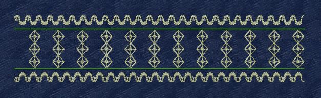 Floral Border Blue Embroidery Design
