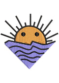 Water Sun Embroidery Design