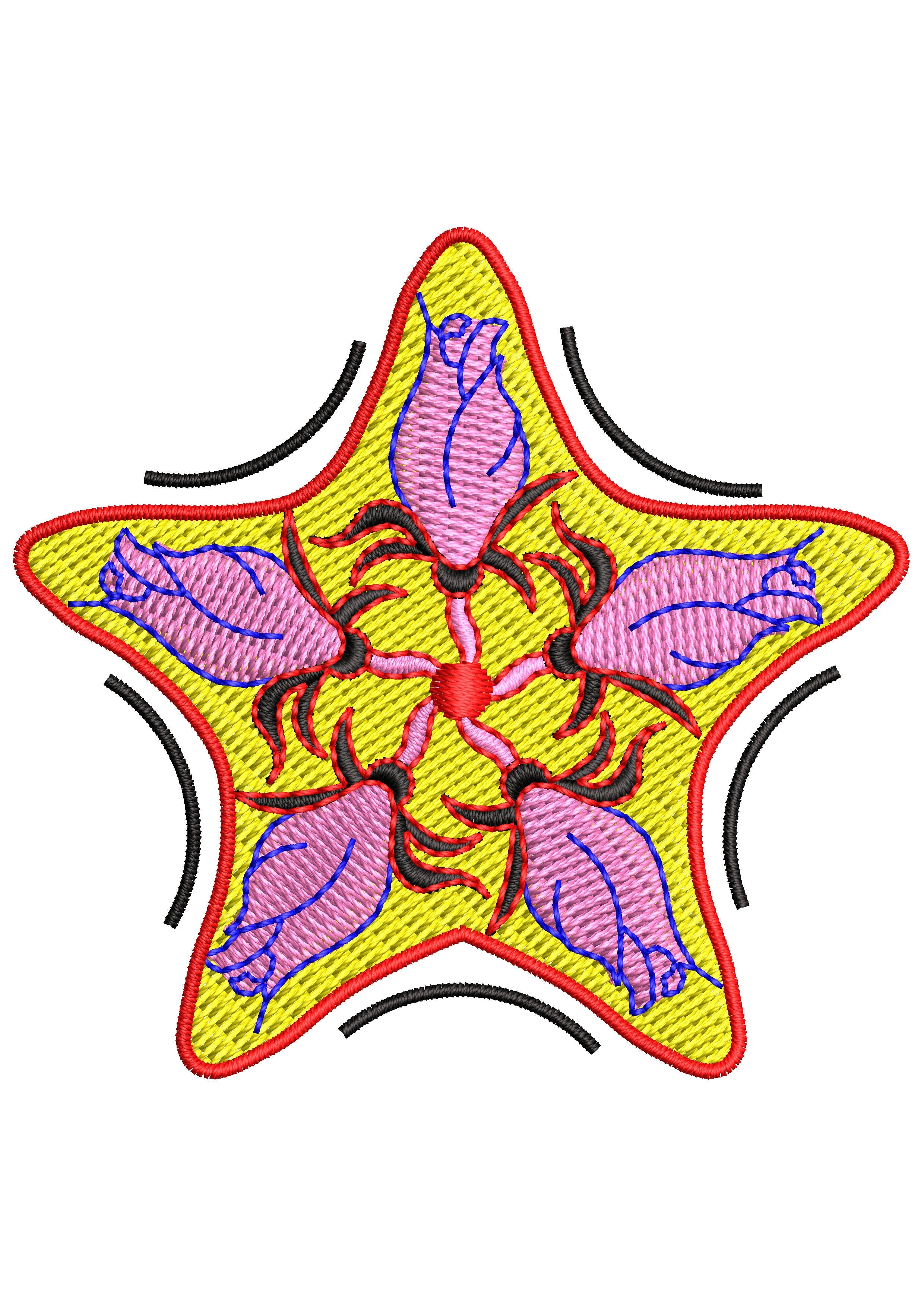 Star Flower Embroidery Design