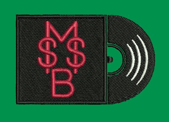 Monogrammed Audio Disc Embroidery Design
