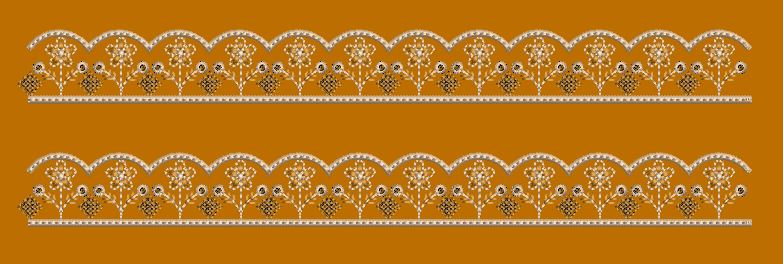 Silver Stem and Scallop Trimming Embroidery Design
