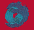 Interlocking Dual Tone Circular Emblem Embroidery Design
