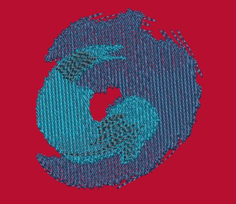 Interlocking Dual Tone Circular Emblem Embroidery Design