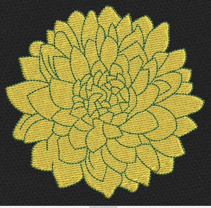Yellow Flower Embroidery Design