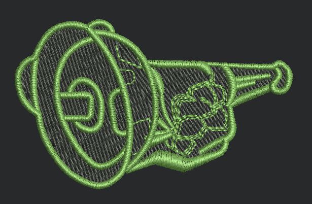 Stylized Car Transmission Emblem Embroidery Design