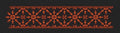 Floral Jacquard Border Orange Circle Flowers Embroidery Design