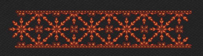 Floral Jacquard Border Orange Circle Flowers Embroidery Design