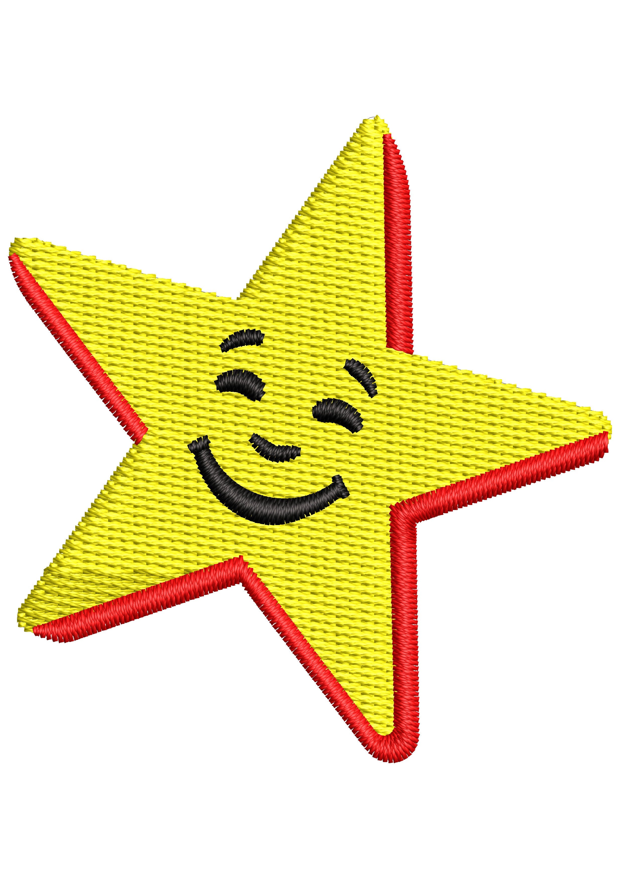 Happy Star Embroidery Design
