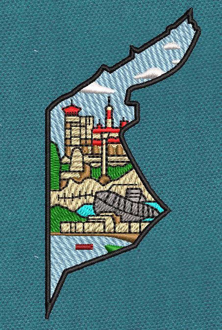 Alexandria City Map Landmark City Map Embroidery Design