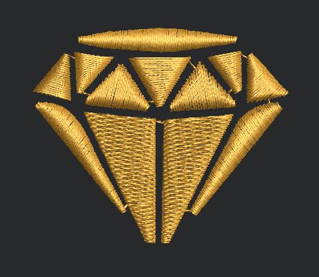 Golden Diamond Shape Embroidery Design