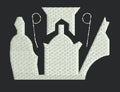 House Silhouette Embroidery Design