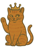 King Cat Embroidery Design