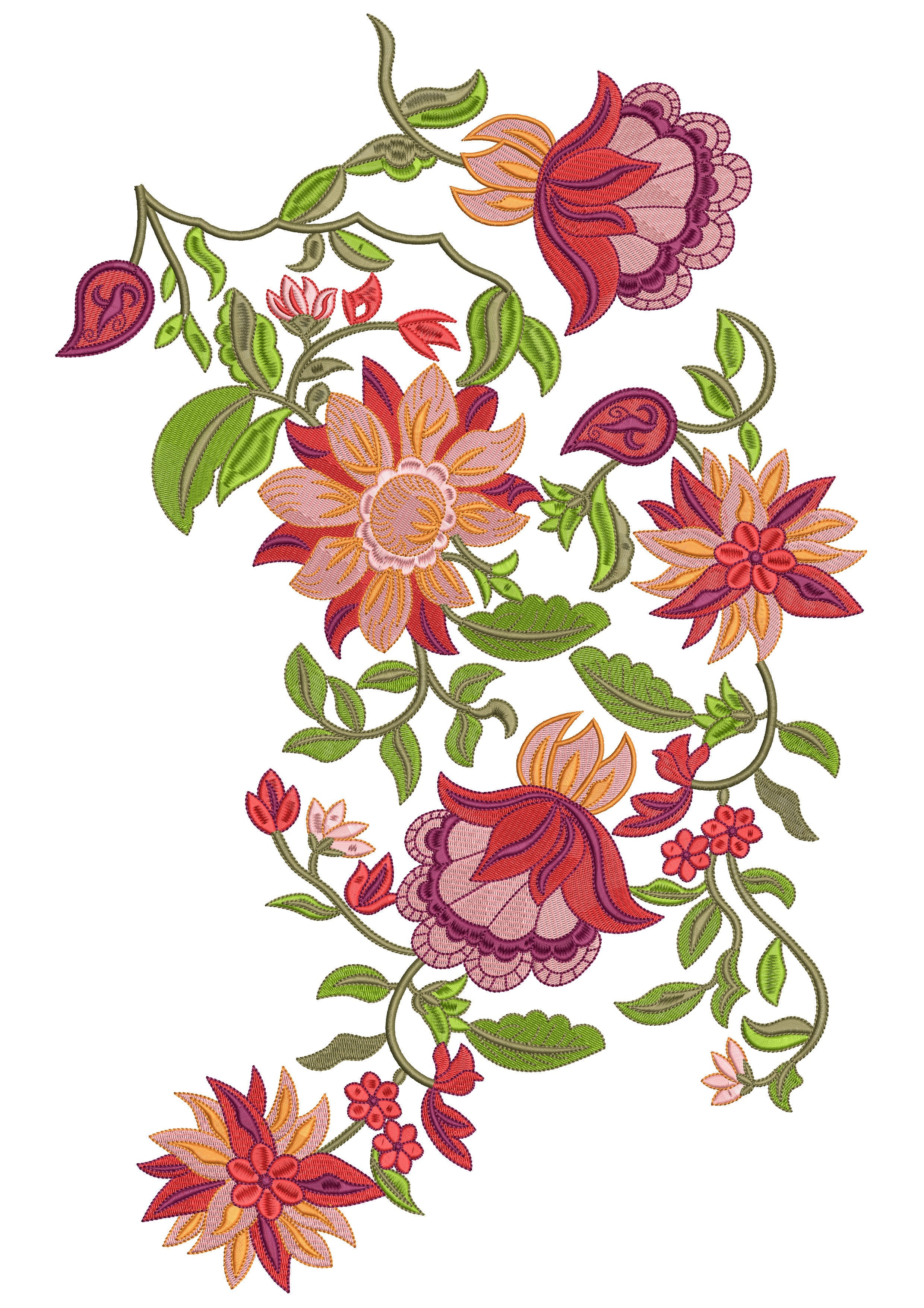 Flower Gara Embroidery Design