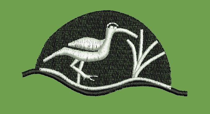 Wading Bird in Tall Grass Embroidery Design