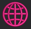 Purple Globe Embroidery Design