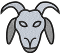 Goat Face Embroidery Design