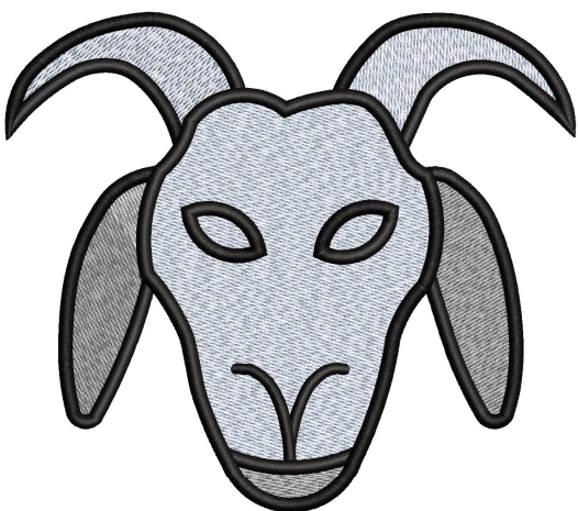 Goat Face Embroidery Design