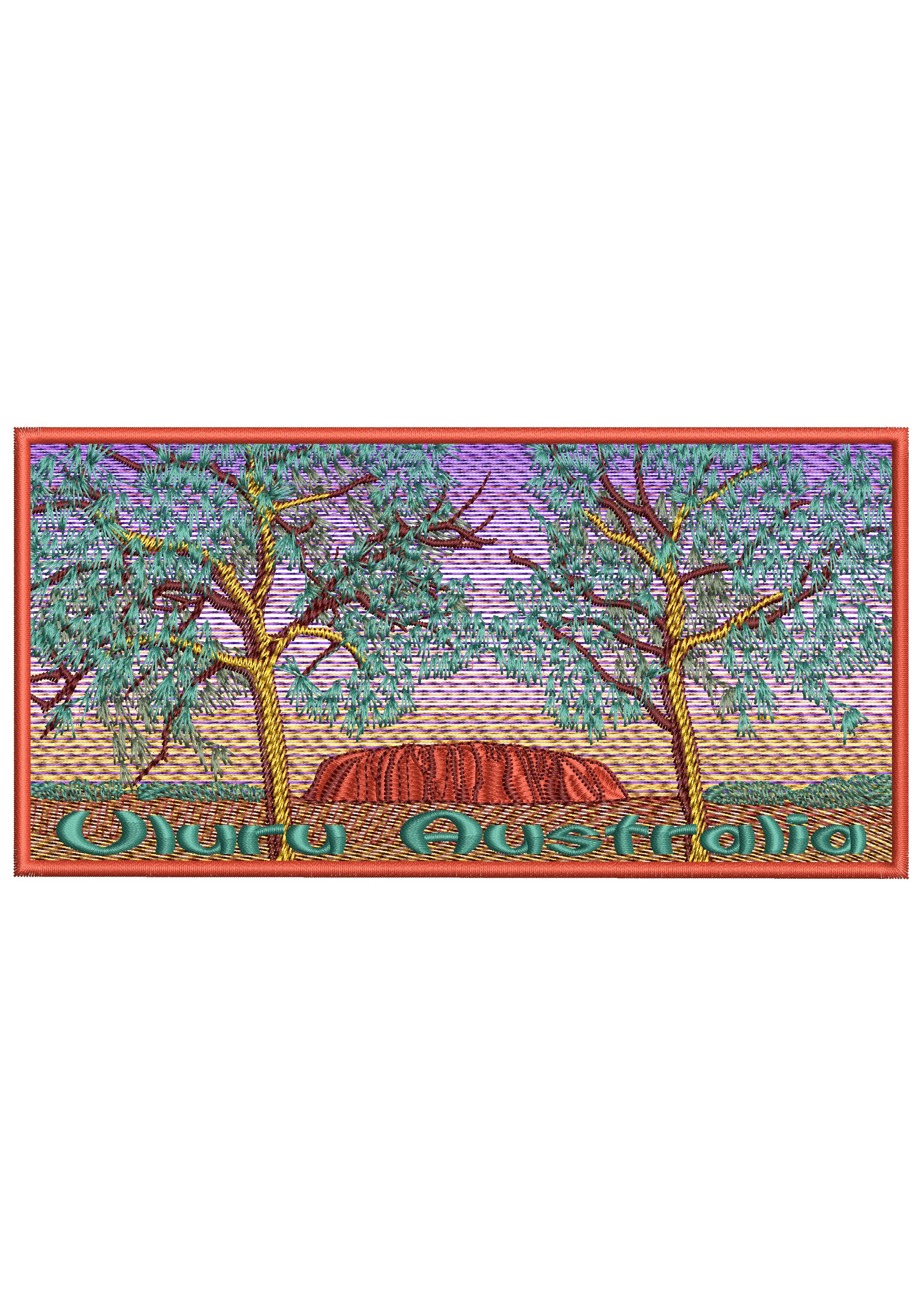 Uluru Australia Embroidery Design