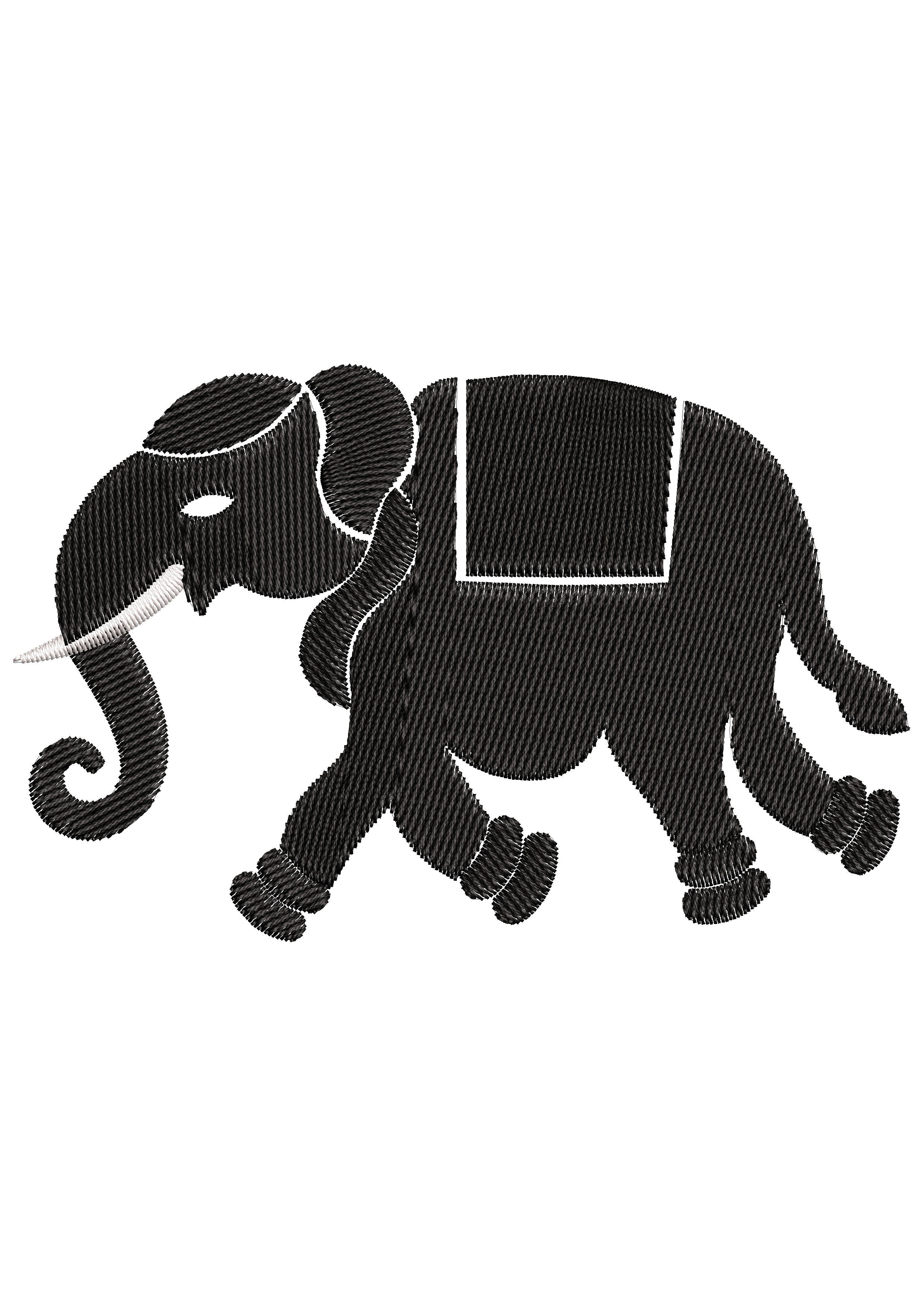 Indian Elephant Embroidery Design