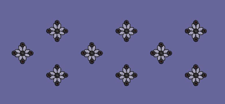 Dark Floral Rosette Booti Embroidery Design